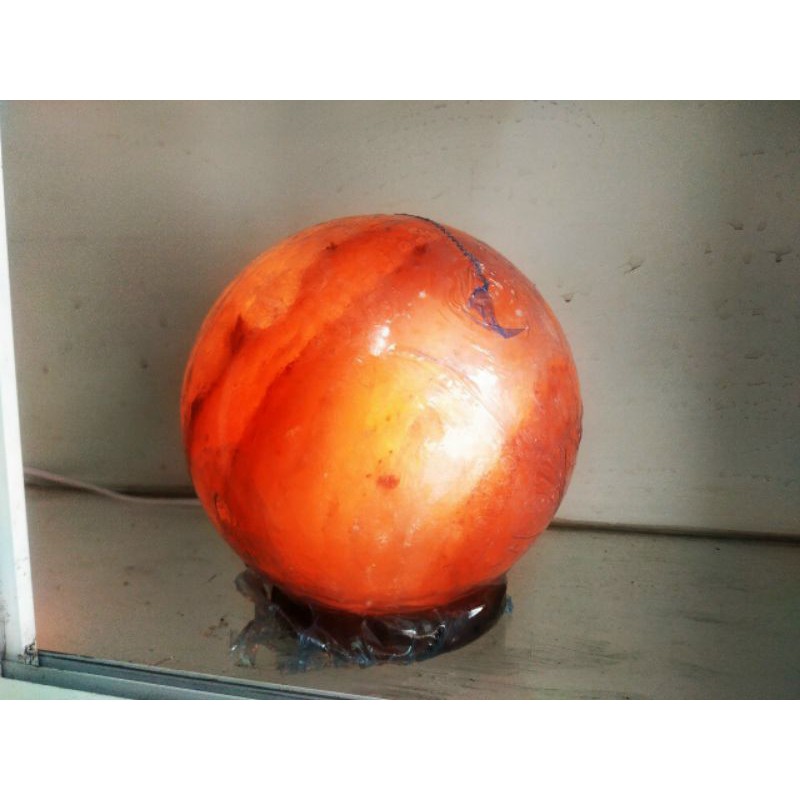 Đèn Đá Muối Himalaya- Chính Hãng Pakistan Hình Cầu 3500g + 100gr Muối Tắm Hoặc Ăn