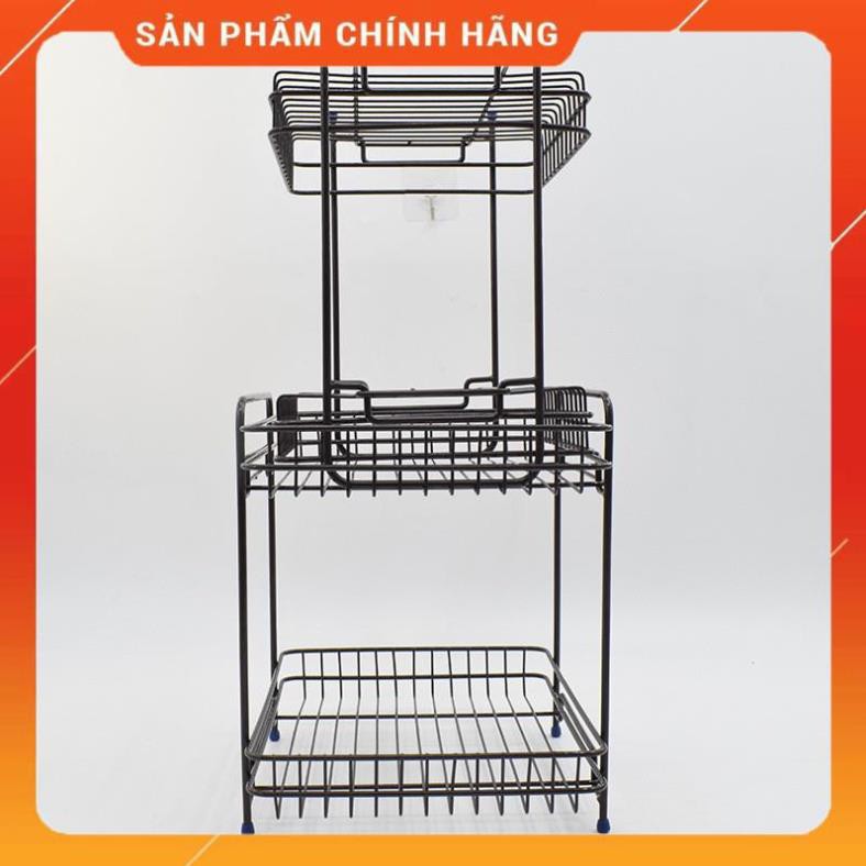 CHÍNH HÃNG -  Kệ inox 2 tầng bọc nhựa để đồ đa năng 2075,kệ 2 tầng để gia vị nhà bếp,để đồ phòng tắm