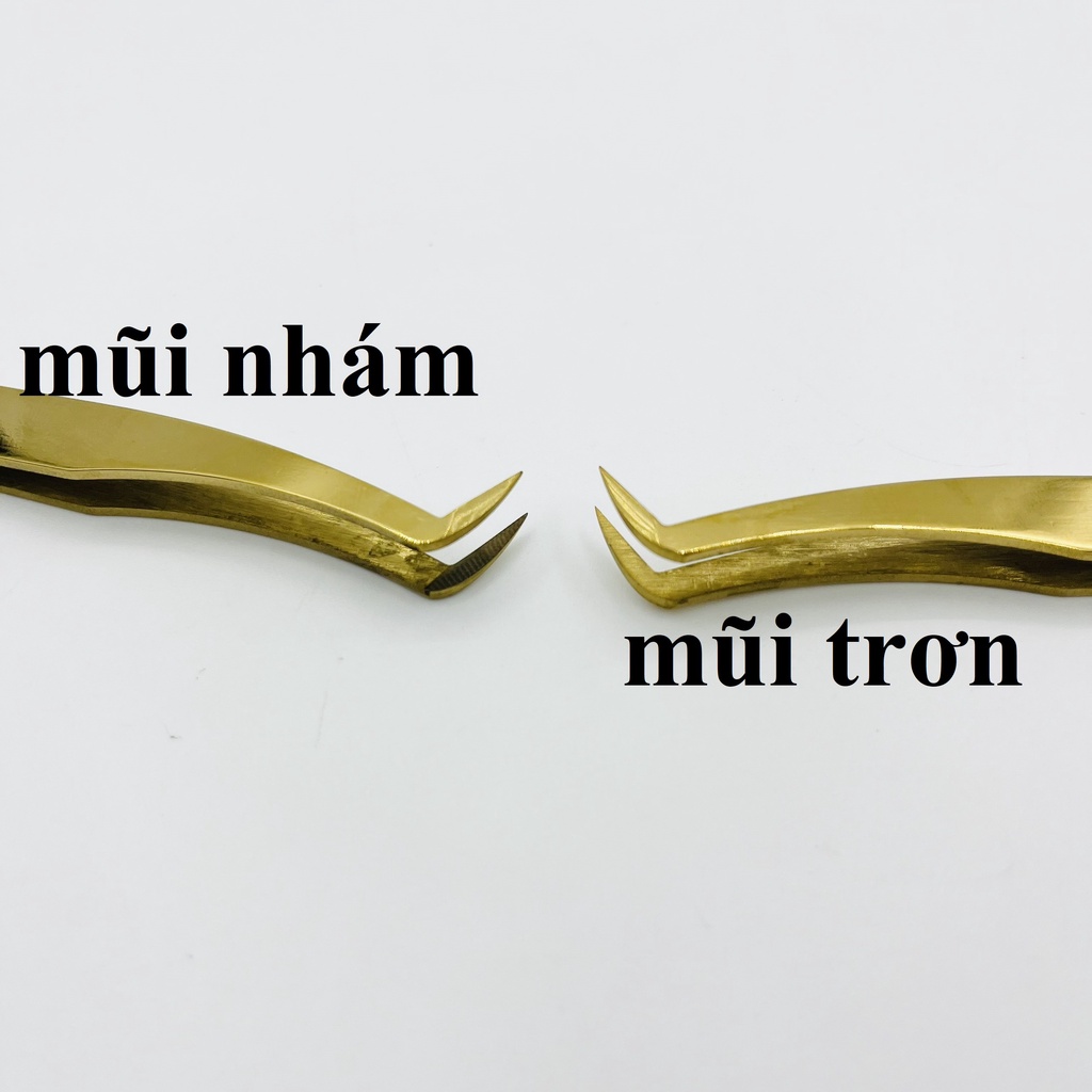 Nhíp nối mi volume vàng gắp mi mũi nhám nano - mũi trơn -dụng cụ nối mi mr Tuấn.