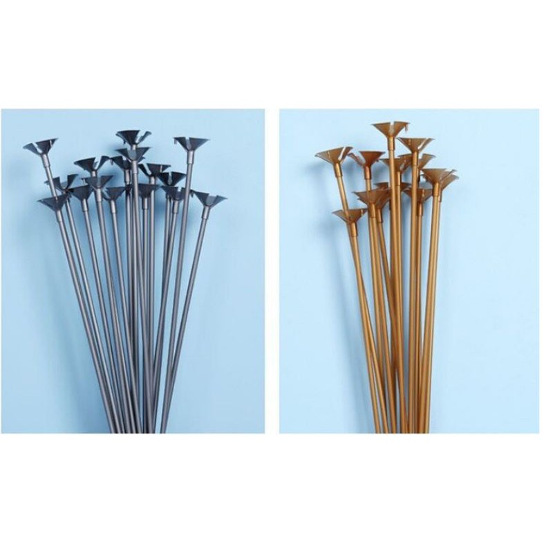 QUE VÀ ĐẾ CÀI BÓNG VÀNG ĐỒNG, BẠC DÀI 40CM QUE 0.5LI, CÂY CẦM BÓNG, PHỤ KIỆN BÓNG