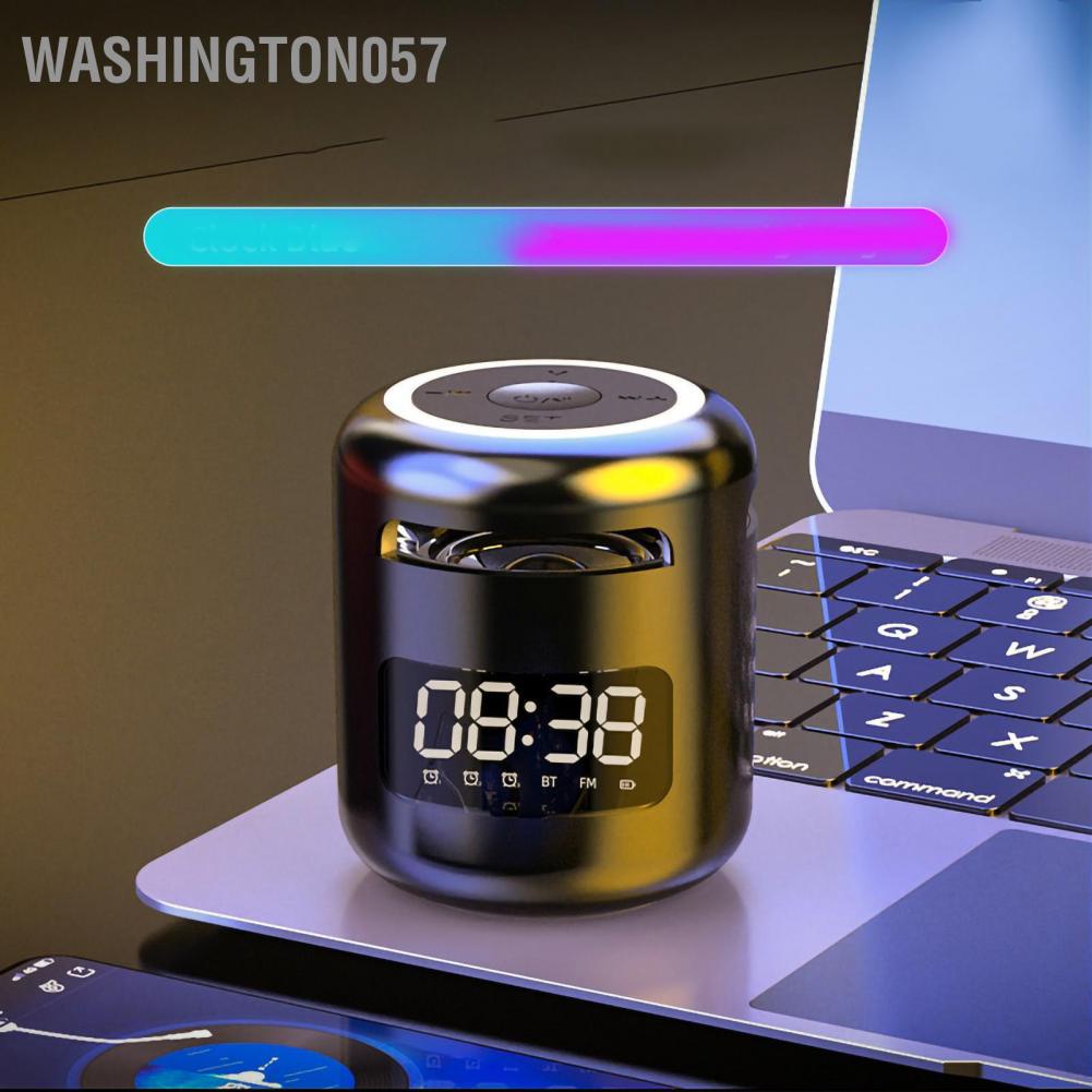 Có thể bán buôn Loa đồng hồ Bluetooth Loại C Sạc loa siêu trầm Mini không dây 3 báo thức có ánh sáng xung quanh Washington057 Hàng giao ngay