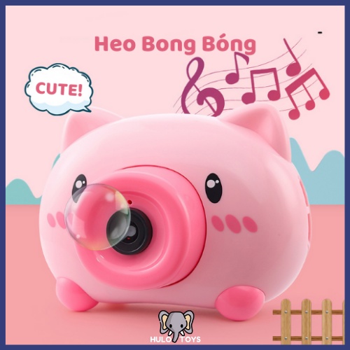 Đồ Chơi Máy Ảnh Heo Bong Bóng Hulo Toys - Máy Tạo Bong Bóng Hình Heo Con Dễ Thương, Đồ Chơi Hè Cho Bé Yêu