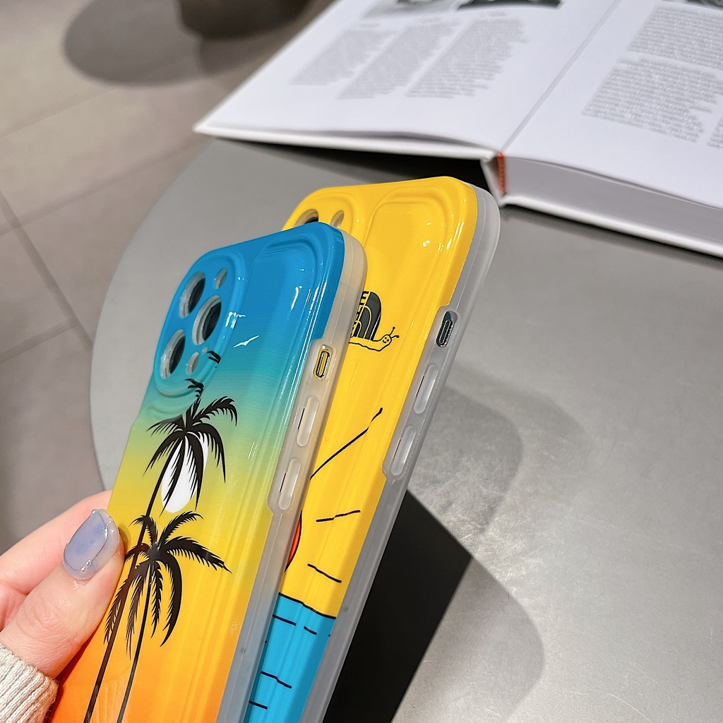 Ốp Điện Thoại TPU Dẻo Họa Tiết Phong Cảnh Biển Dễ Thương Chống Sốc Cho iPhone X XS MAX XR iPhone 12 13 11 pro MAX