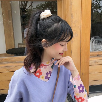 Dây buộc tóc cao su chiffon bản lớn màu kẹo dễ thương phong cách hàn quốc dành cho nữ