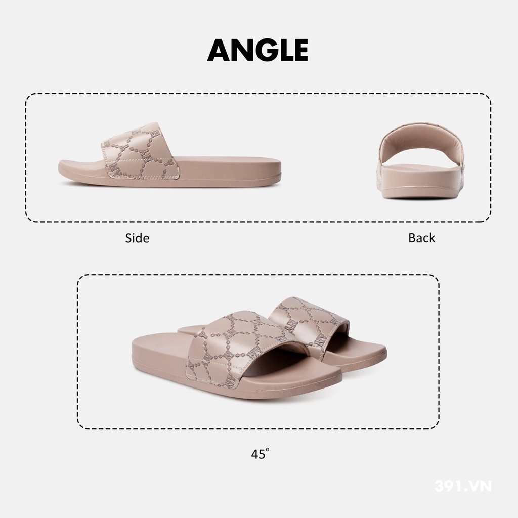 Dép quai ngang cao cấp MLB MONO NÂU