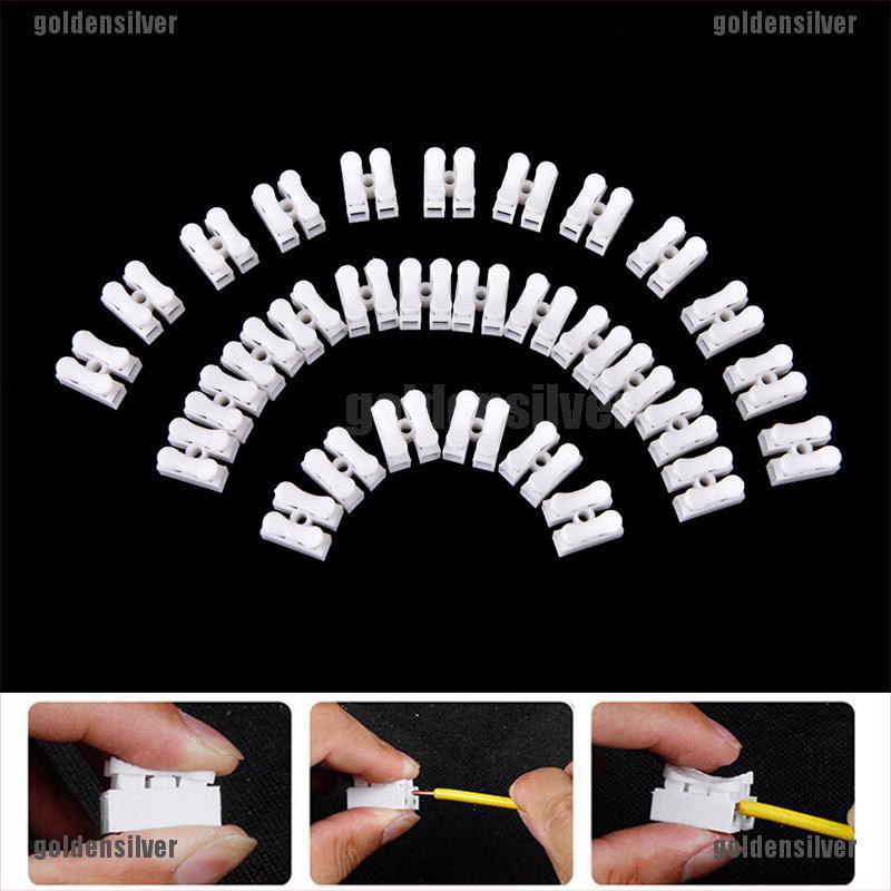 Set 30 Đầu Nối Dây Cáp Tự Khóa 2Pin Màu Trắng Chuyên Dụng