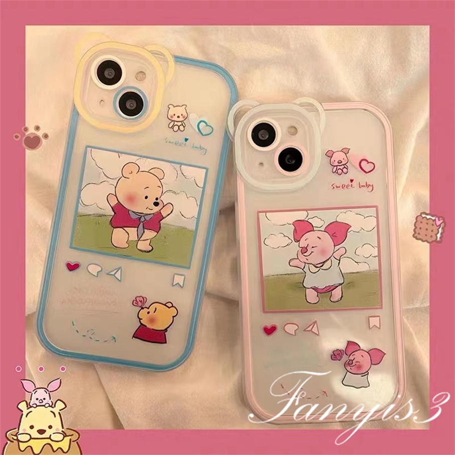 Ốp Điện Thoại Mềm Trong Suốt Họa Tiết Winnie the Pooh Cho iPhone 14 13 12 11 Pro Max X XR Xs Max 8 7 6 6s Plus SE 2020