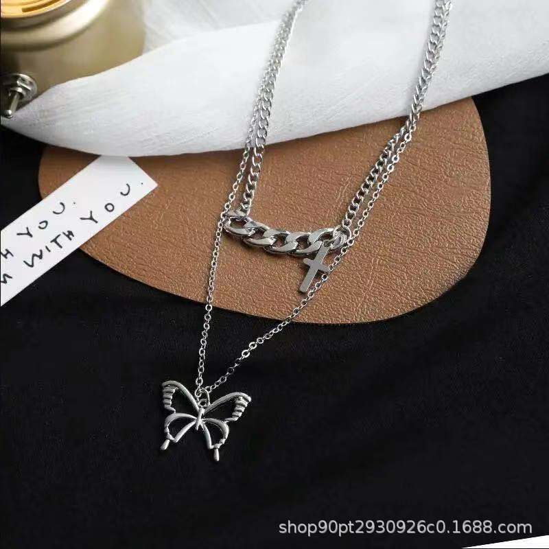 Vòng cổ choker mặt hình bướm / thánh giá phong cách thời trang đường phố cho nữ