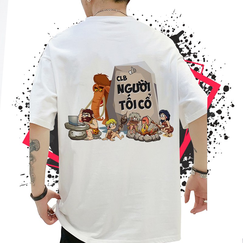 Áo thun tay lỡ unisex form rộng CLB Người tối cổ