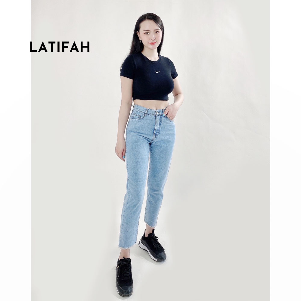 Quần baggy jean nữ Latifah ống nhỏ tua lai QD039 phong cách hàn quốc trẻ trung năng động