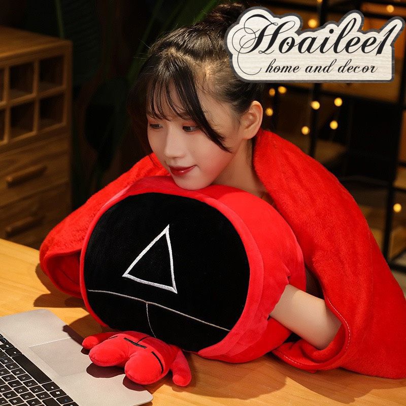 Bộ chăn gối văn phòng đa năng Chăn thú Squid Game