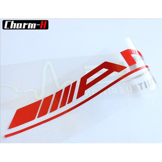 Tem dán cửa xe ô tô AMG đỏ