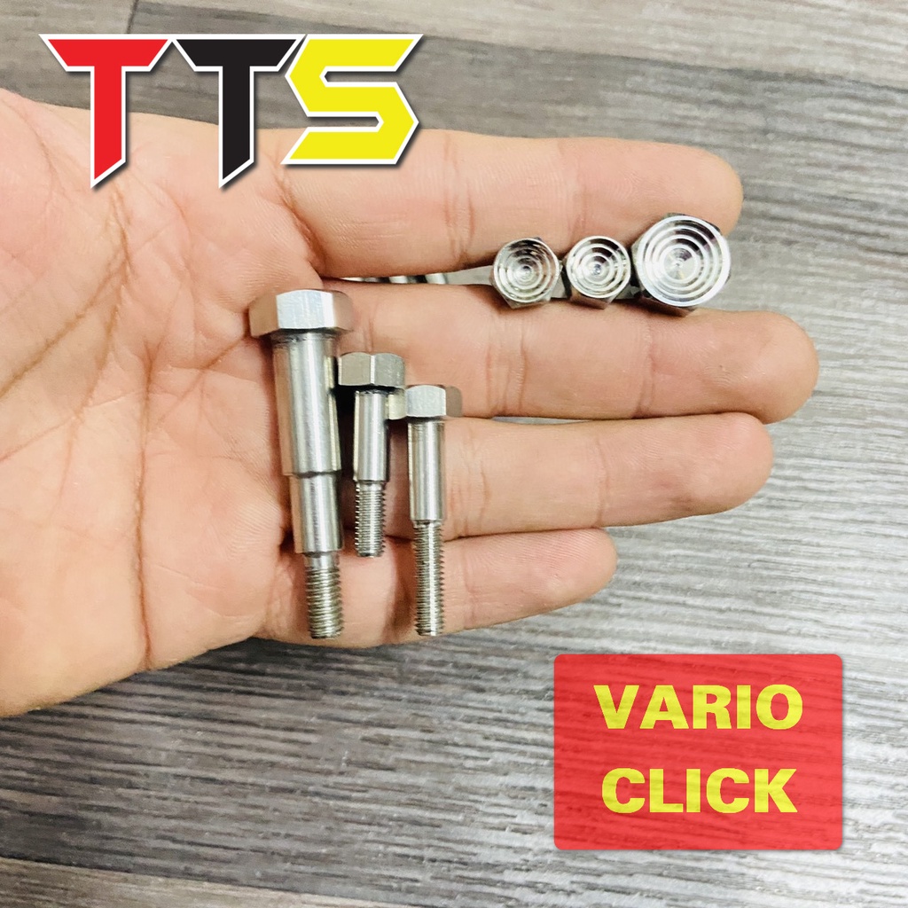Bộ 3 ốc cốt tay thắng VARIO. CLICK THÁI mẫu salaya V2 xoắn chỉ chất liệu inox 304 bao sáng bóng