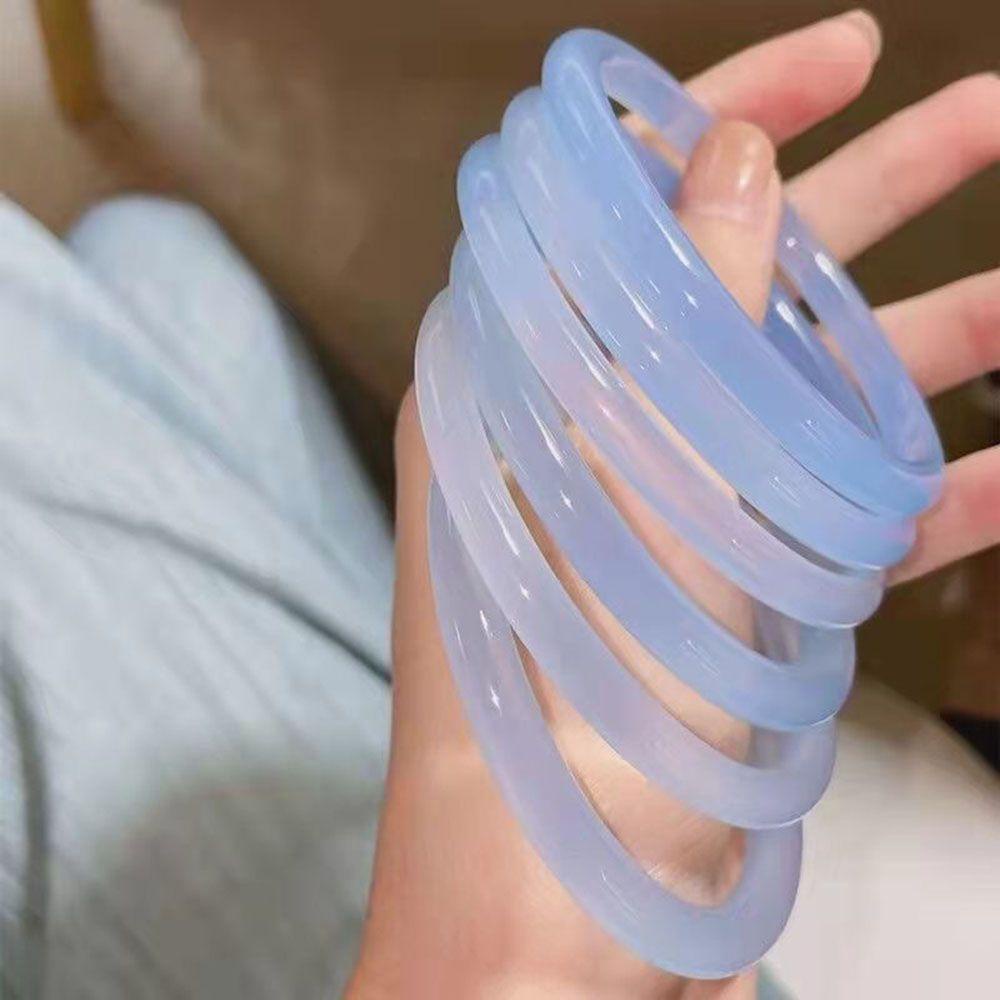 HEALMEYOU Vòng Đeo Tay Mặt Thủy Tinh Hình Học Thời Trang Hàn Quốc Cho Nữ