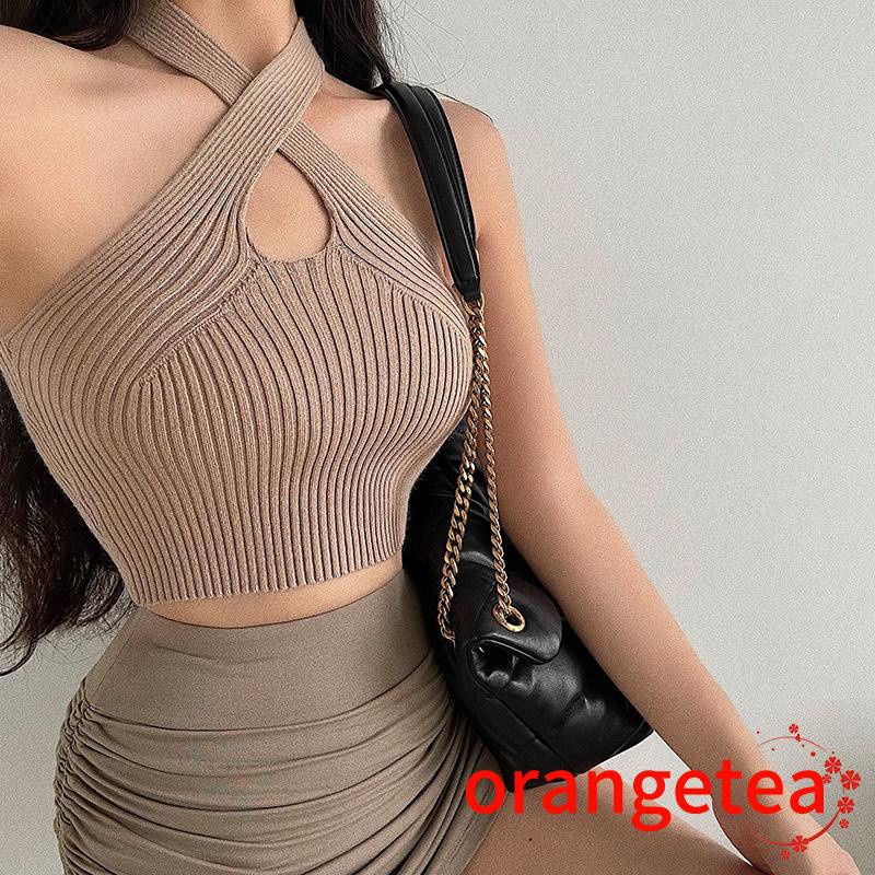 Áo Croptop Sát Nách Màu Sắc Đơn Giản Cho Nữ