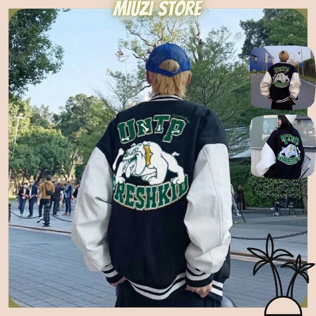 Áo bomber nam nữ áo Khoác nỉ thời trang Miuzi áo varsity  ,vải nỉ dày phong cách thời trang giới trẻ DT031