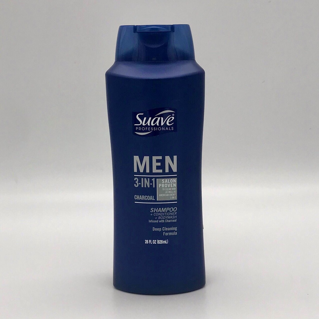 Dầu tắm, gội, xả Suave Men 3 in 1 828ml USA