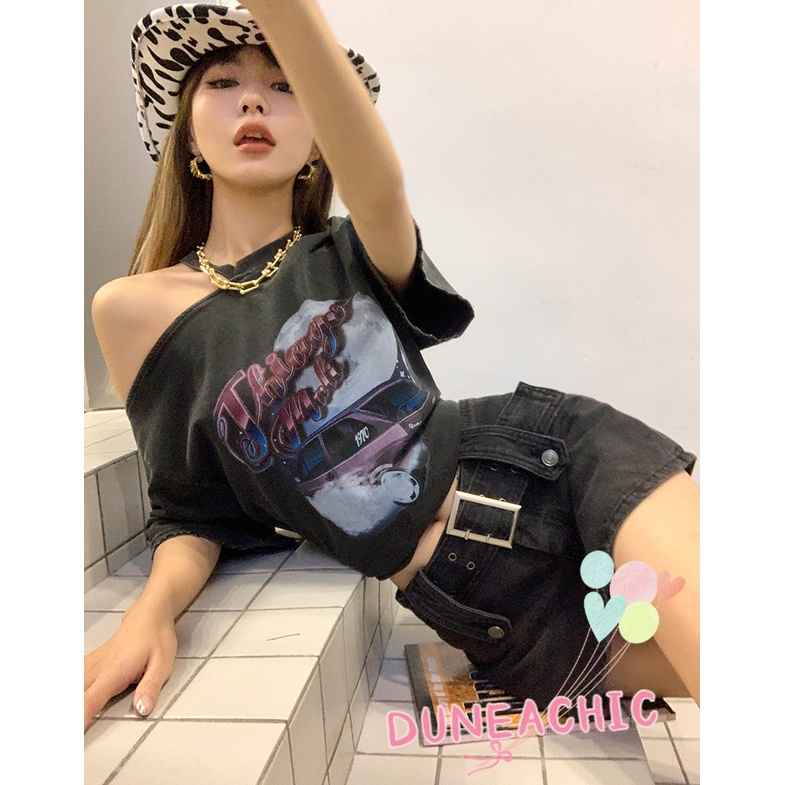 Chân Váy Lưng Thấp Màu Trơn Phối Khóa Phong Cách Đường Phố