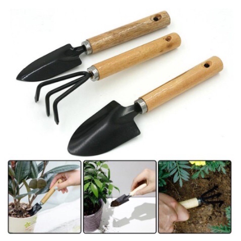 Bộ 3 Món Làm Vườn Mini | Bộ Dụng Cụ Trồng Sen Đá, Xương Rồng, Cây Cảnh