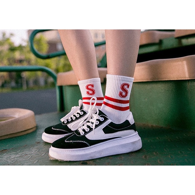 Tất Vớ cổ lửng Nam Nữ chữ cái đủ màu phong cách trẻ trung, năng động