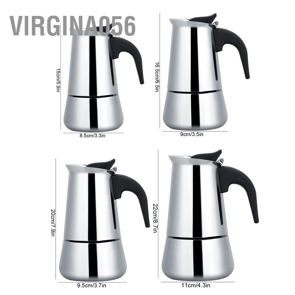 Có thể bán buôn Bình cà phê bằng thép không gỉ di động Moka Espresso Maker Mocha Virgina056 Hàng giao ngay