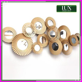 Tranh sắt treo tường nghệ thuật, gương decor trang trí tường mã b407