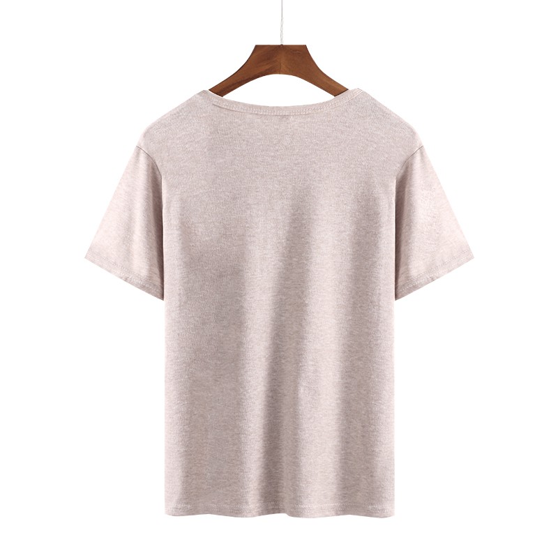 NUZIRO  Áo thun  tay ngắn cổ tròn màu trơn dễ phối đồ cho nữ