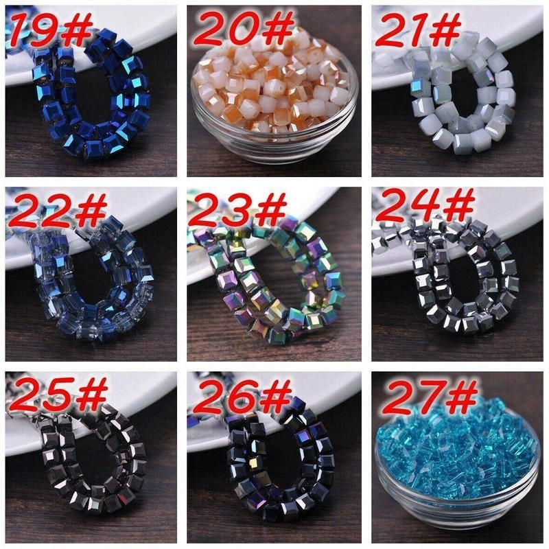 Set 100 Hạt Pha Lê Thủy Tinh 3mm 4mm Làm Trang Sức diy