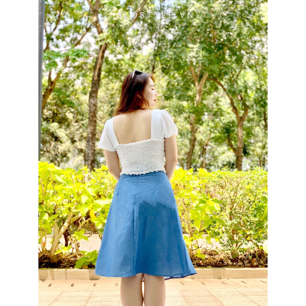 Áo kiểu croptop bigsize Seola beostyle cho người béo mập 55-100kg | BigBuy360 - bigbuy360.vn