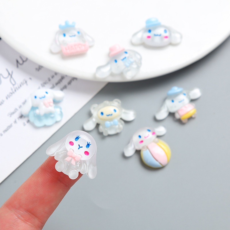 1 Cái / Gói Hạt Nhựa Resin Trong Suốt Hình Chú Chó Tai To Làm Trang Sức Thủ Công DIY