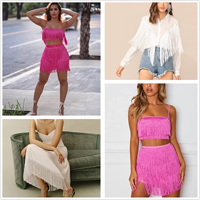 Dây Ruy Băng Ren Tua Rua Dài 20cm Dài 10 Yards Trang Trí Đa Ứng Dụng