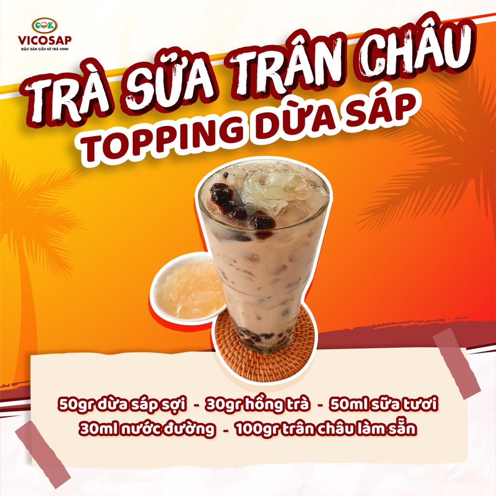 Dừa sáp sợi hũ 400ml Vicosap