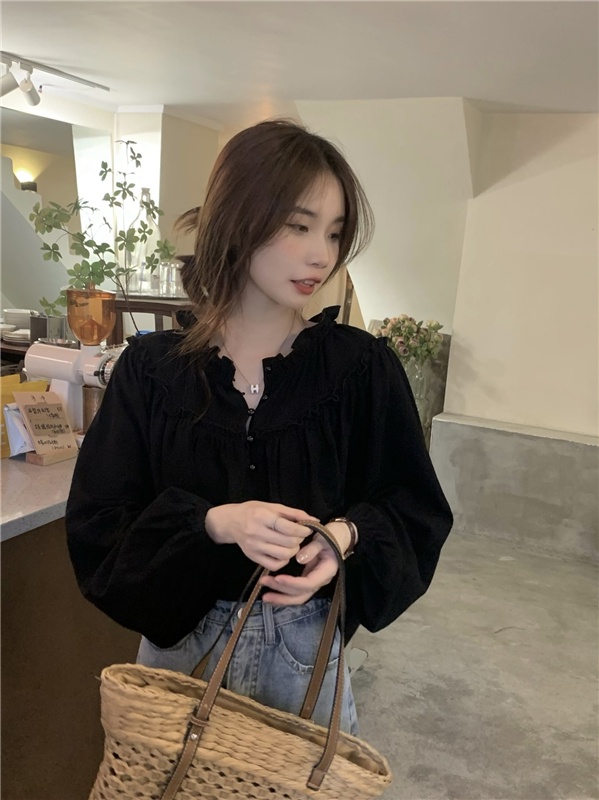 Áo Sơ Mi Dài Tay Phong Cách Retro Pháp 56461