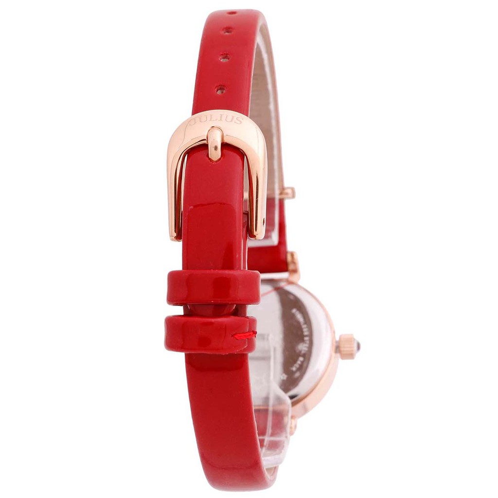 Đồng hồ nữ Julius Star Hàn Quốc JS-012A dây da đỏ kèm dây xám