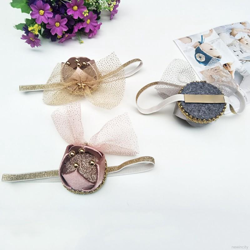 Cài tóc hình vương miện phối ren đính hoa kiểu công chúa cho bé gái