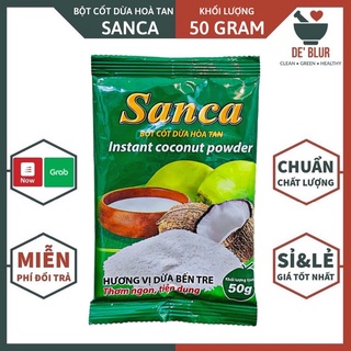 |RẺ VÔ ĐỊCH| Bột Cốt Dừa Hoà Tan Sanca Béo Thơm Ngon Vị Dừa Bến Tre - Tiện Dụng / Gói Nhỏ ( 50GR )