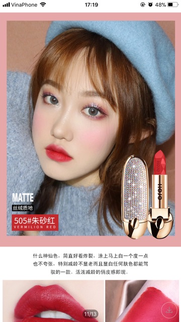 Son lì Hojo đính hạt lấp lánh có gương soi kiểu mới Sang chảnh và mềm mịn | BigBuy360 - bigbuy360.vn