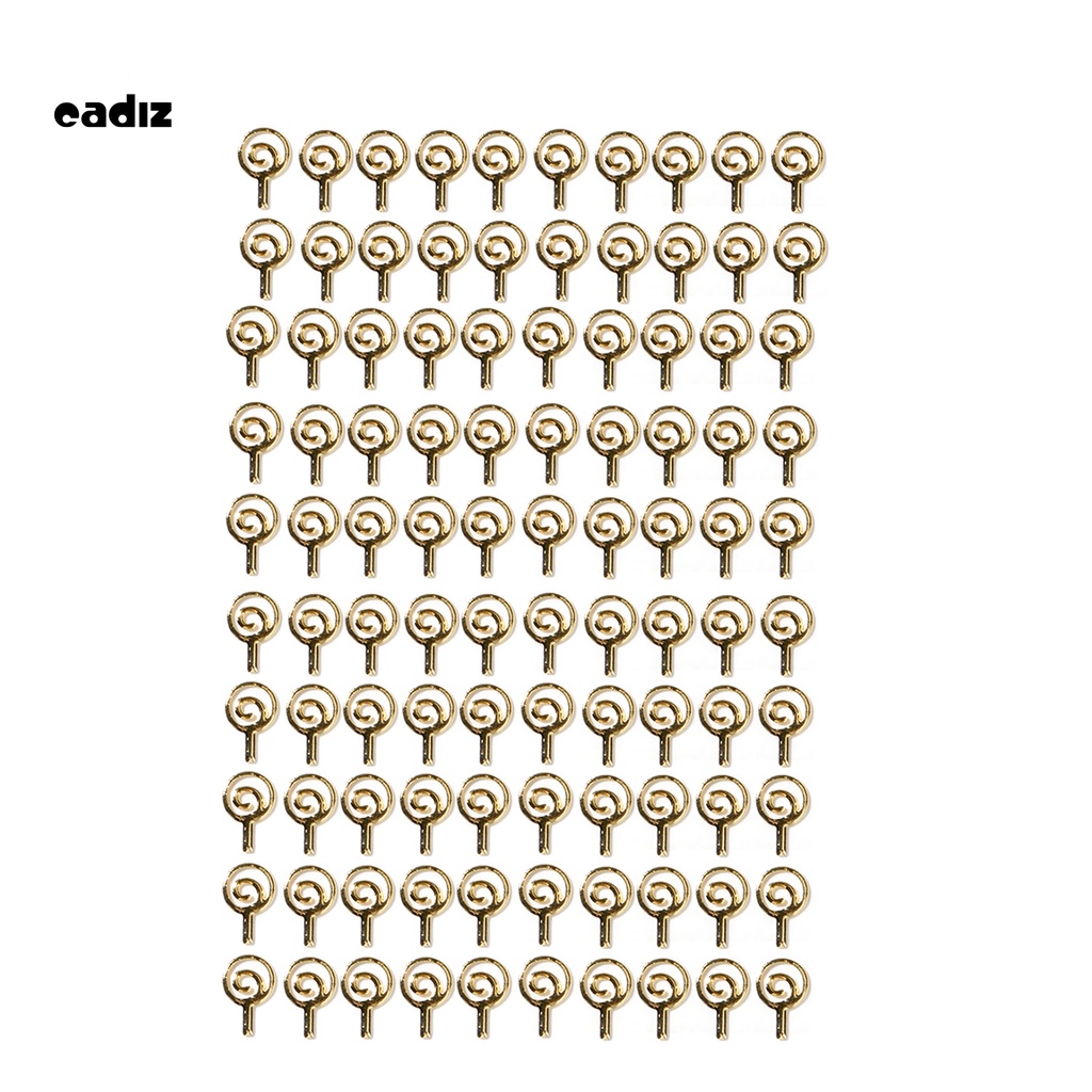 [Hàng mới về] 100 Phụ kiện đinh tán kim loại đính đá trang trí móng tay diy