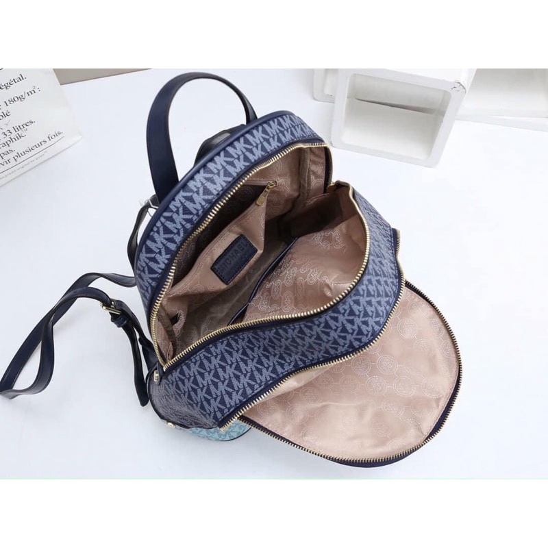 [Full Tag code] Balo nữ m k  2 khoá phối màu Size 27x32cm hàng đẹp chuẩn (clip thật)
