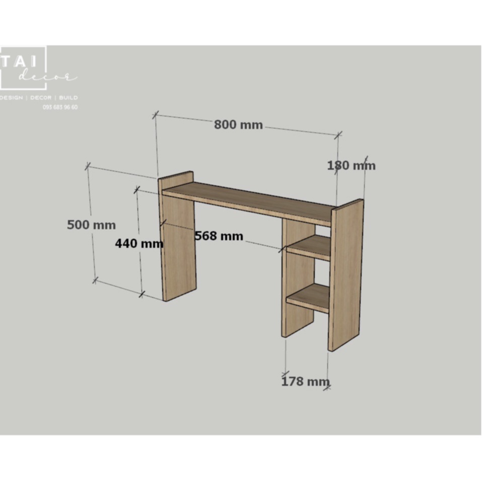 Kệ gỗ để bàn học - decor trang trí bàn làm việc TC006