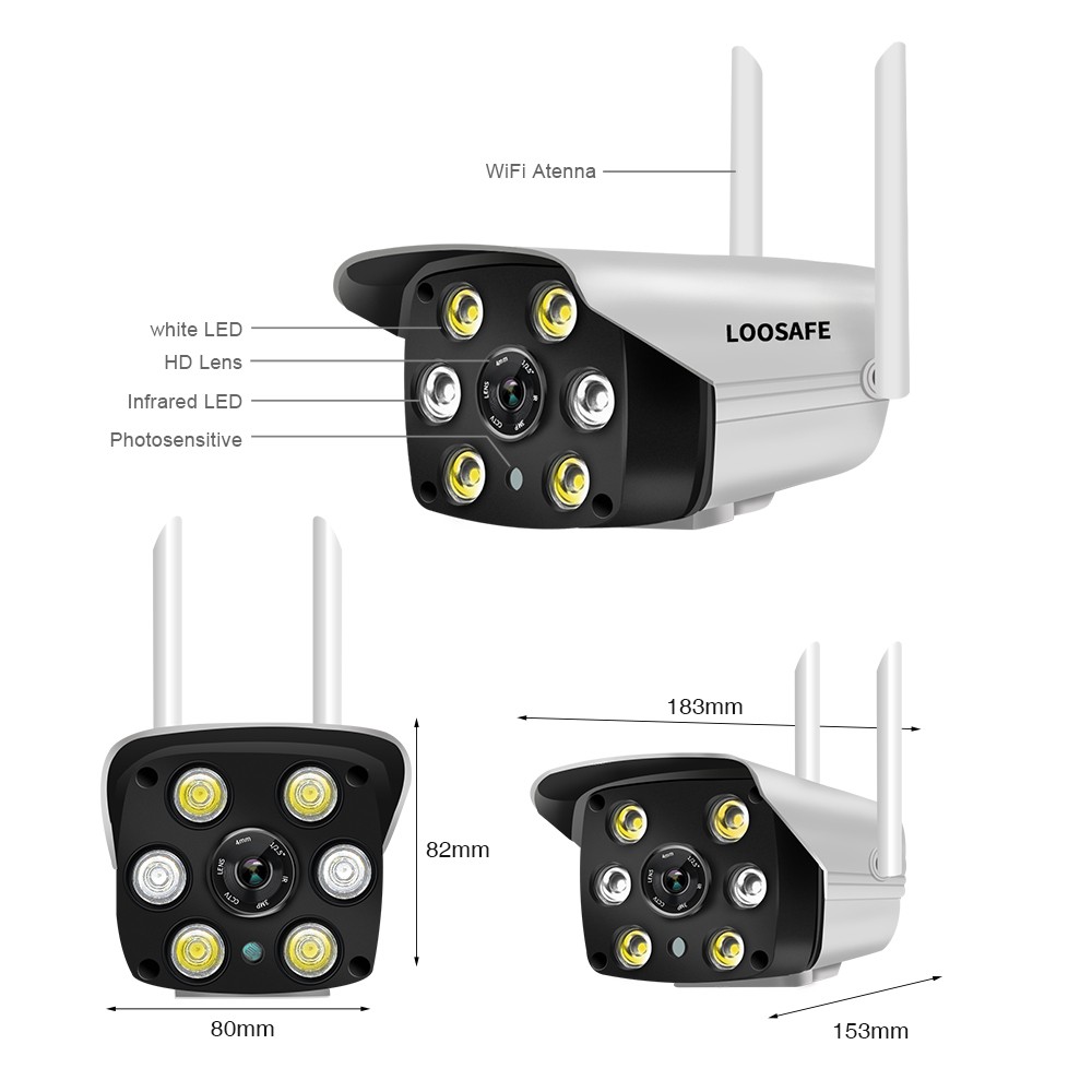 loosafe Camera Ngoài Trời Độ nét siêu cao 2.0mpx 1080P - 2 anten w26S + 32G Chính hãng | BigBuy360 - bigbuy360.vn