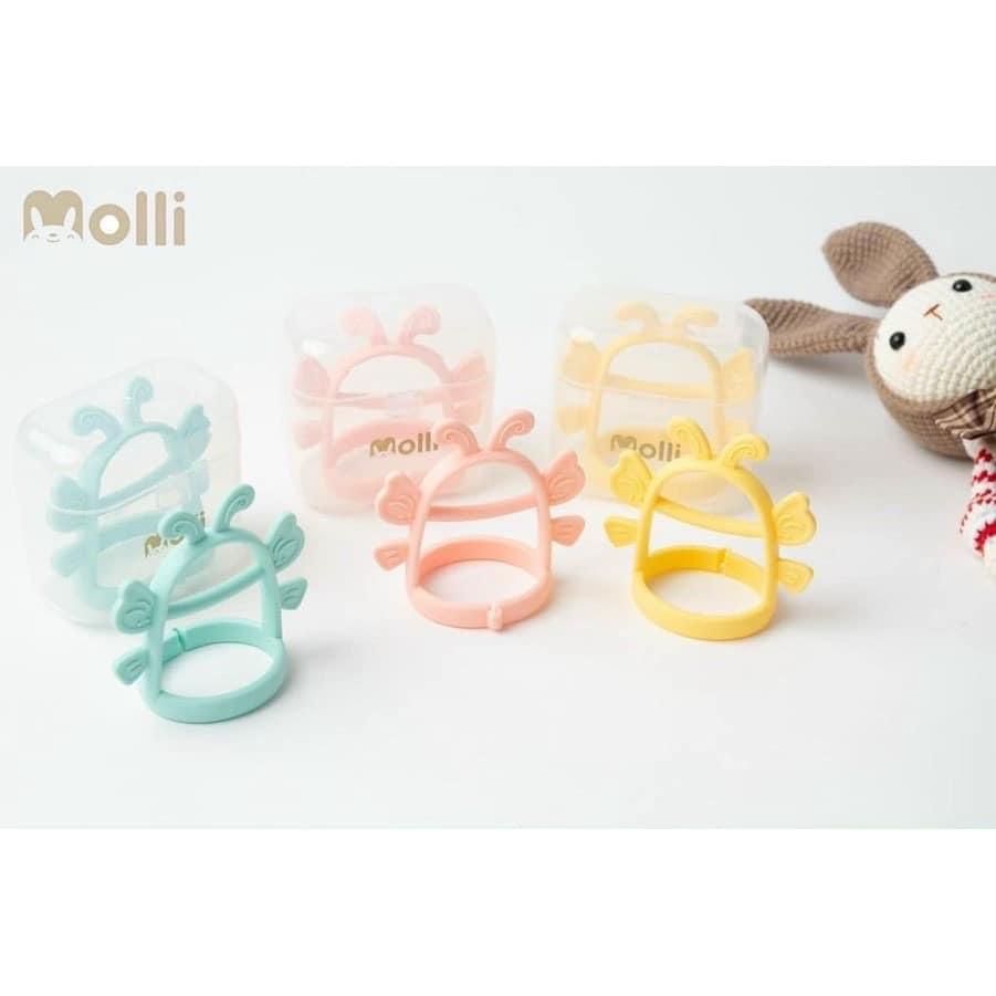 Gặm nướu silicon cao cấp MOLLI ButterFly kèm hộp đựng - Gặm nướu cầm tay siêu mềm