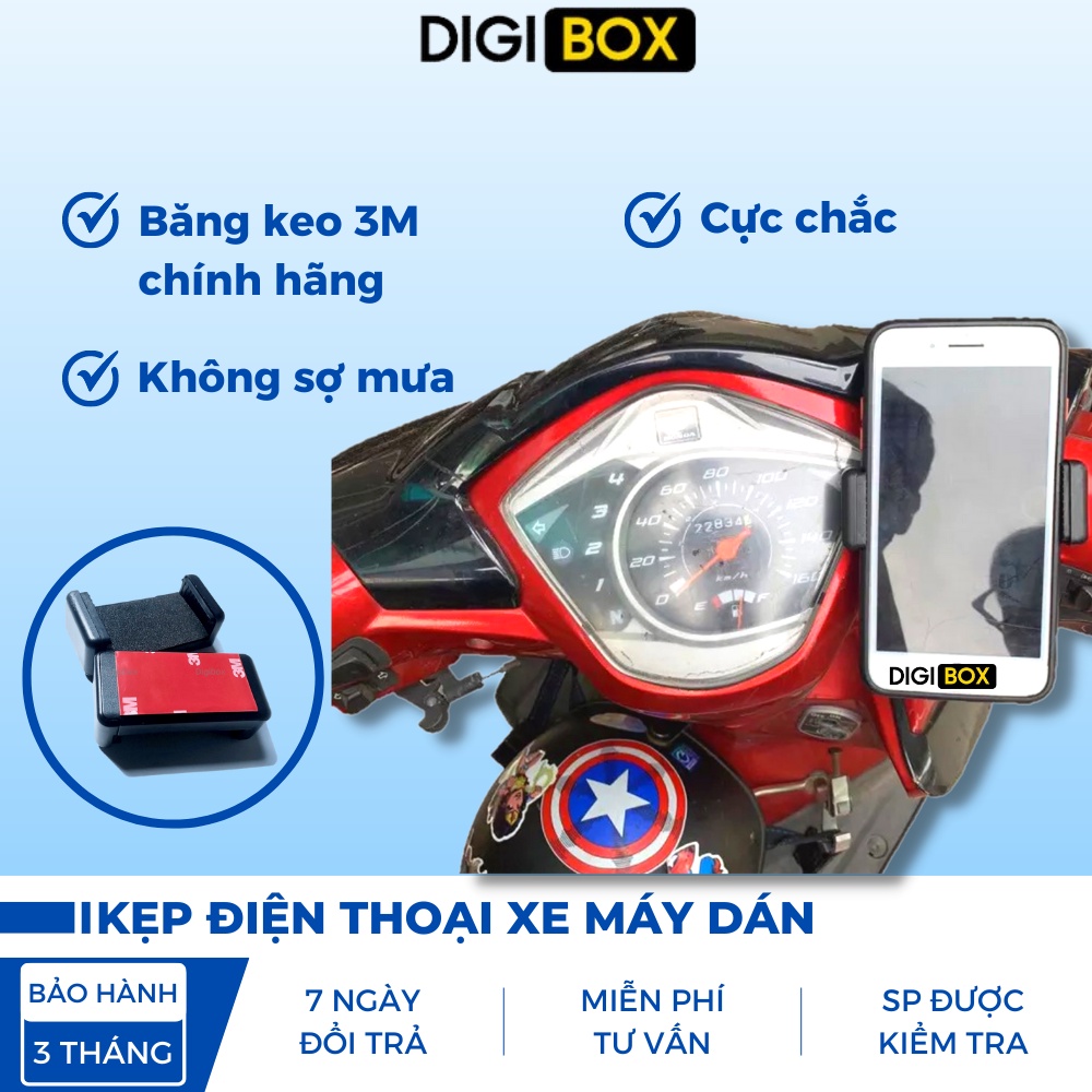 Kẹp điện thoại xe máy giá đỡ băng keo 3m dán mặt đồng hồ tay lái nhỏ gọn giá rẻ
