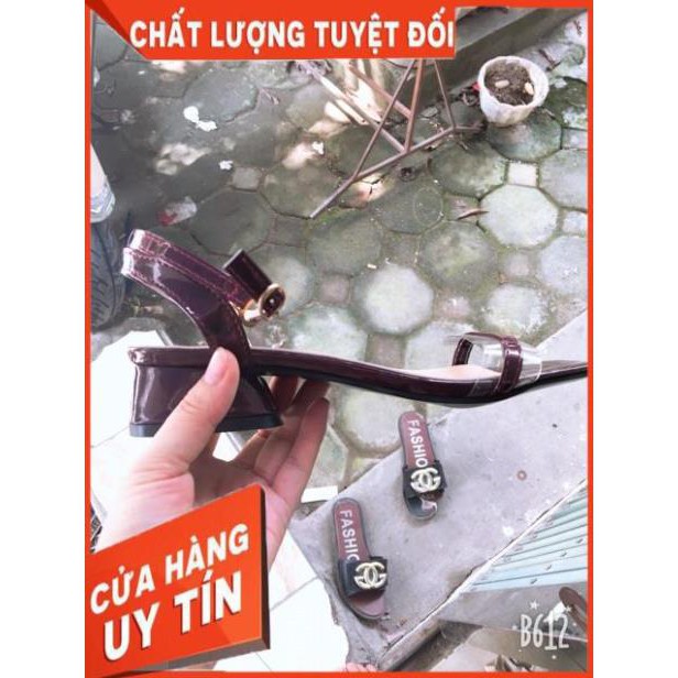 Sandal quai mảnh gót 3 cm ảnh thật