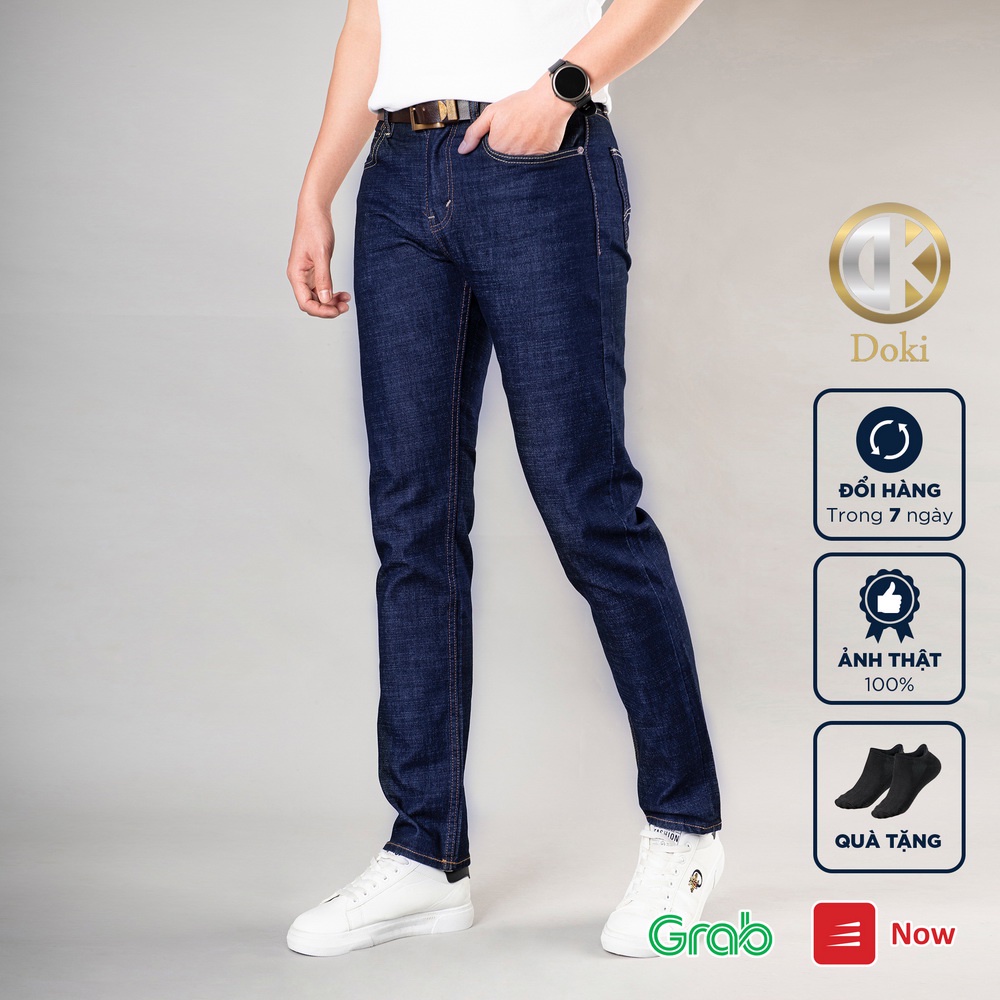 Quần Jean Nam Cao Cấp Màu Tím Than DK-10, Quần bò nam dáng ôm, chất vải co giãn thoải mái - Doki Store
