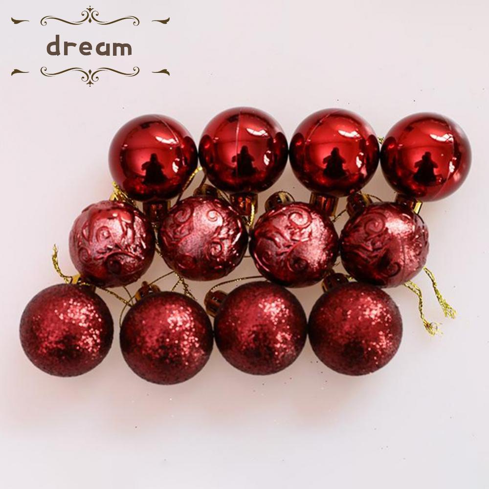 【DREAMLIFE】12* Home Christmas Ball Christmas Decoration Christmas-Tree Pendant Ornament