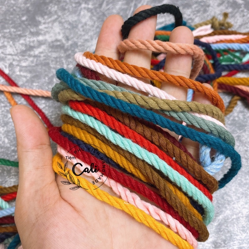 10 Mét dây thừng màu 5mm thắt macrame, handmade