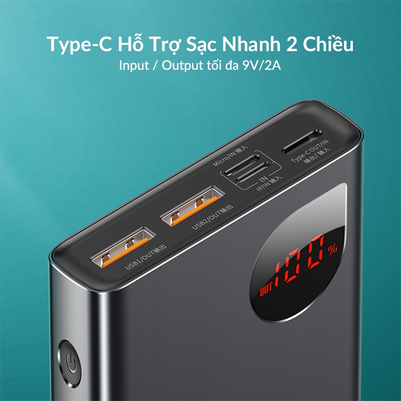 Sạc Dự Phòng Siêu Mỏng Baseus Adaman 10000mah 22.5w Sạc Nhanh 2 Cổng Usb 1 Cổng Type C Njoyshop