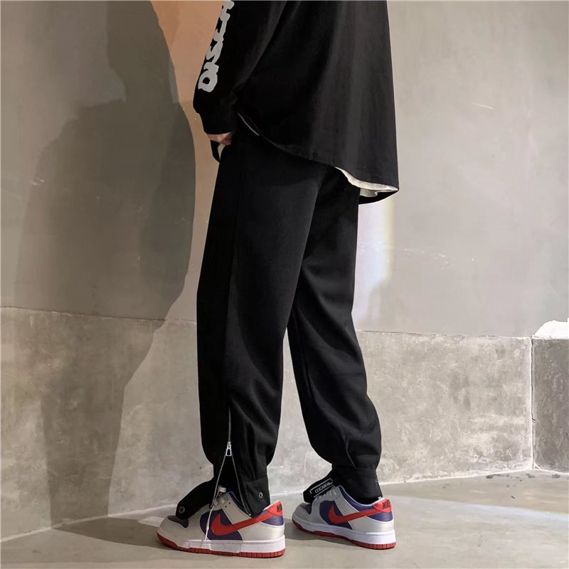 Quần Thể Thao Dáng Rộng Cỡ Lớn Xẻ Tà Phong Cách Đường Phố Hong Kong Cá Tính Cho Nam