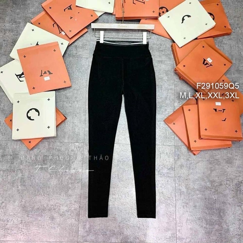Quần legging đen viền